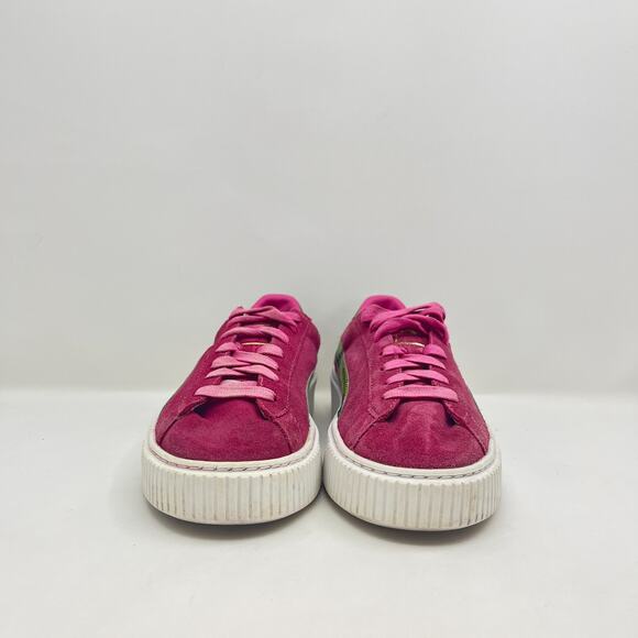 Puma Suede Platform Trace Pink Green Accents Sneakers 36473201 Youth Size 7C - Picture 2 of 12